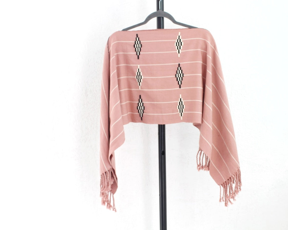 Jorongo Rombos Rosa Lineas Blancas