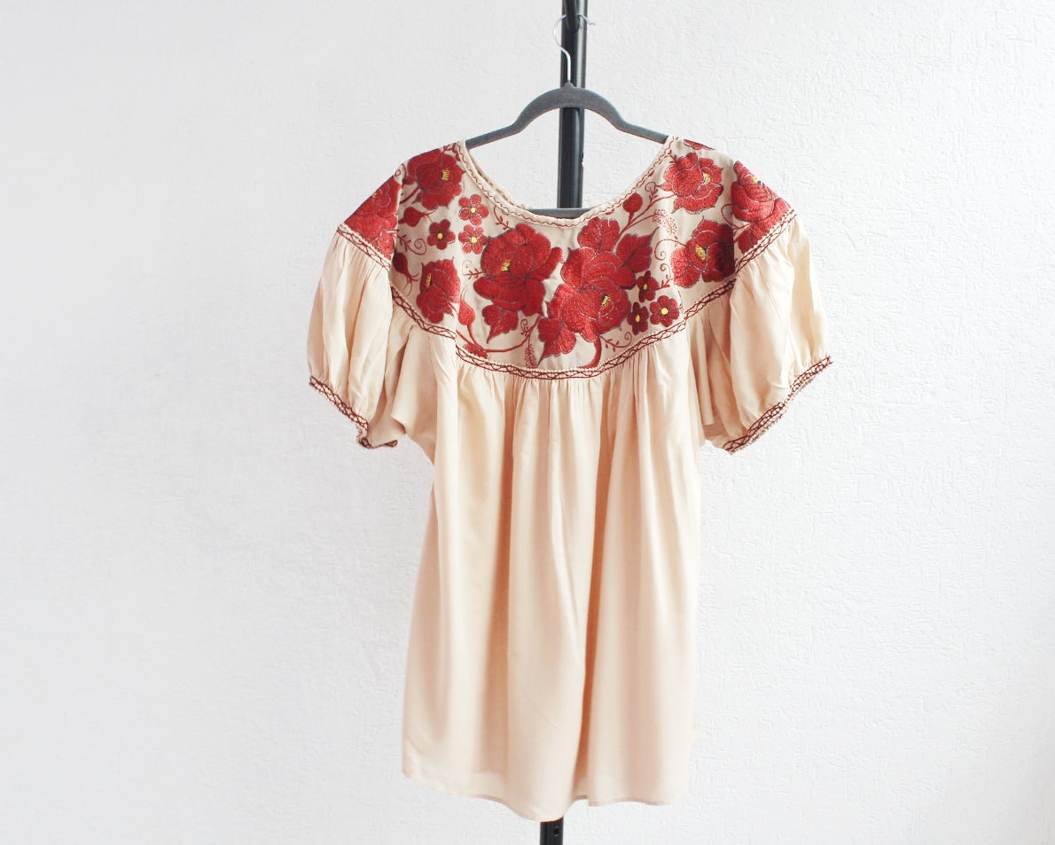 Blusa Abigail Flores Beige Naranja   XL - XXL