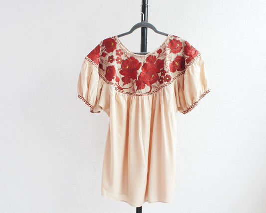 Blusa Abigail Flores Beige Naranja   XL - XXL