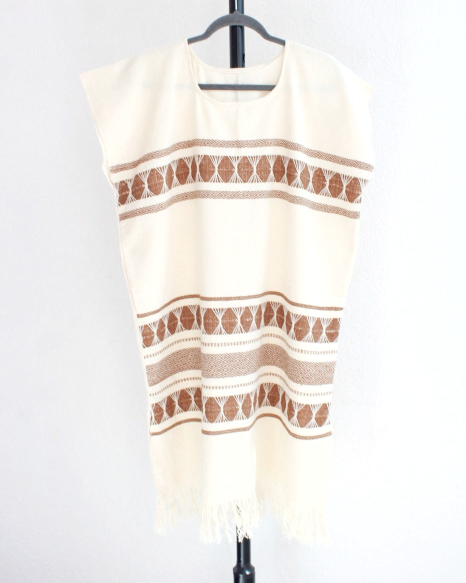 Huipil Largo Ali Natural Café Claros XL XXL