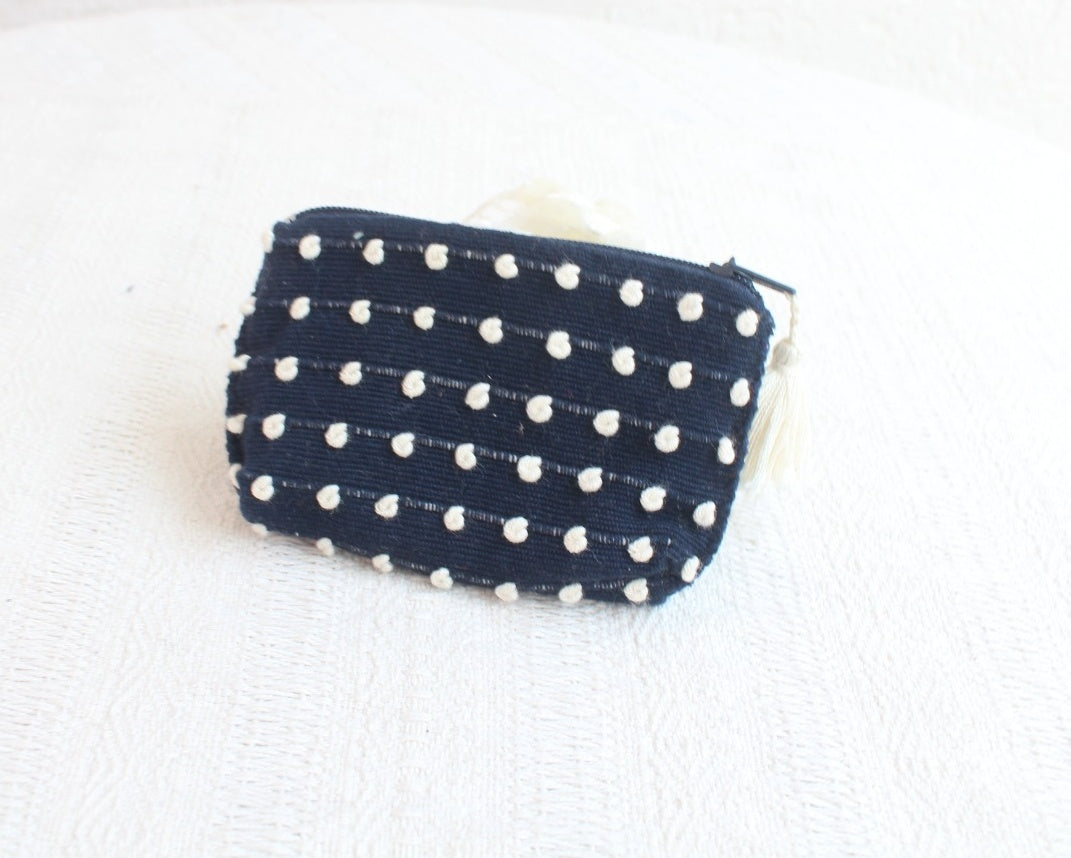 Mini Monedero Nuditos Azul Marino Blanco