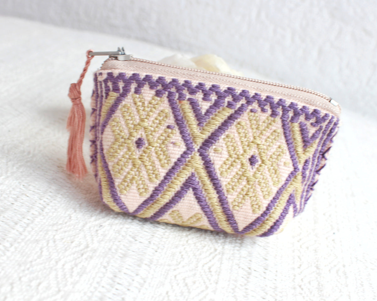 Mini Monedero Estrellitas Lila Beige