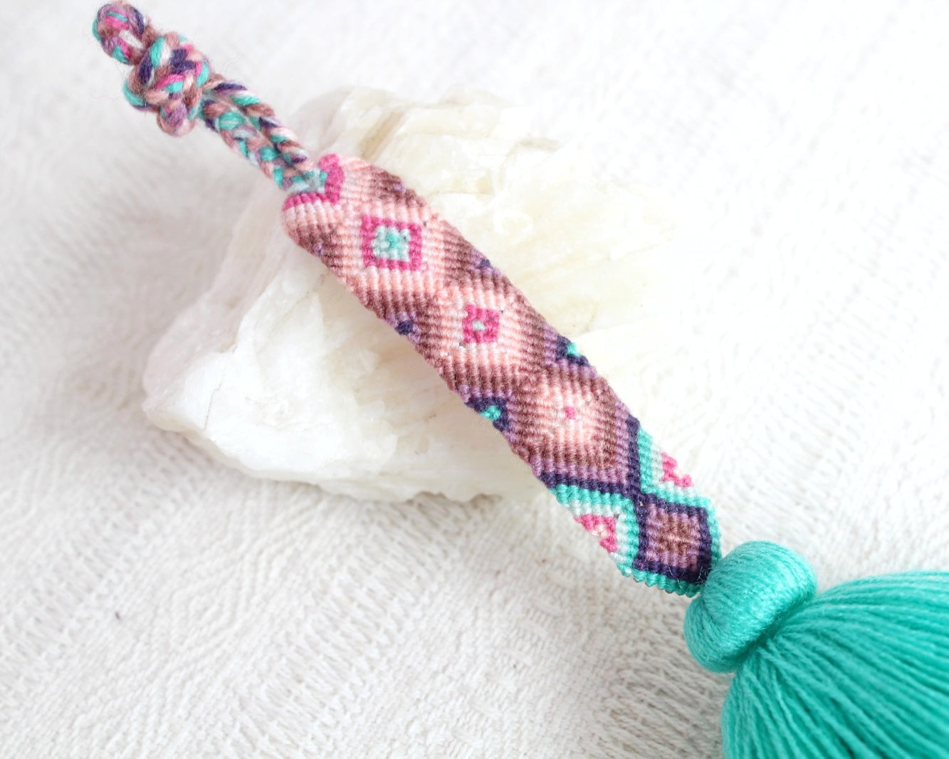 Campanitas con pulsera Turquesa Rosa