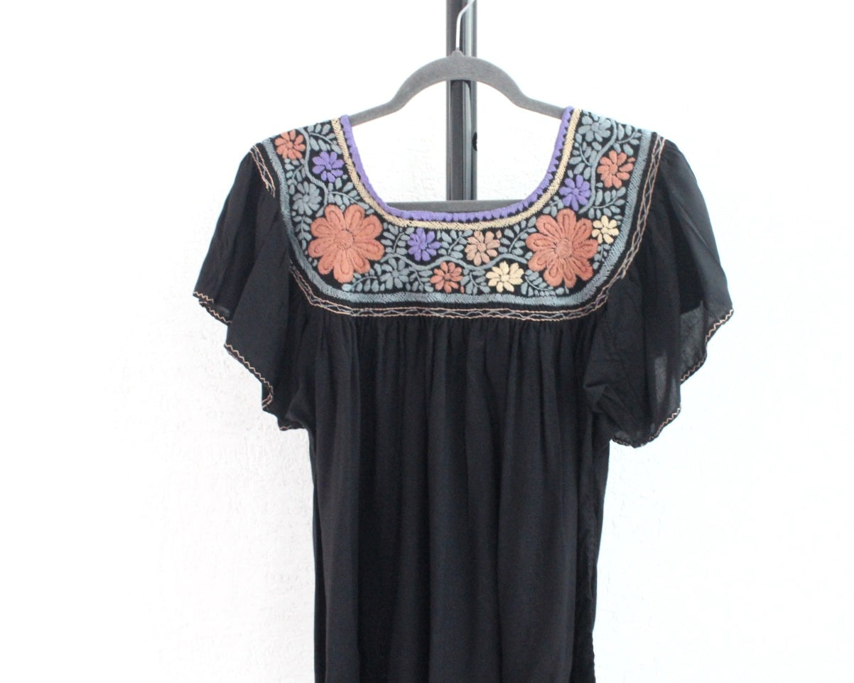 Blusa Aguacatenango Negro Coral Lila Menta