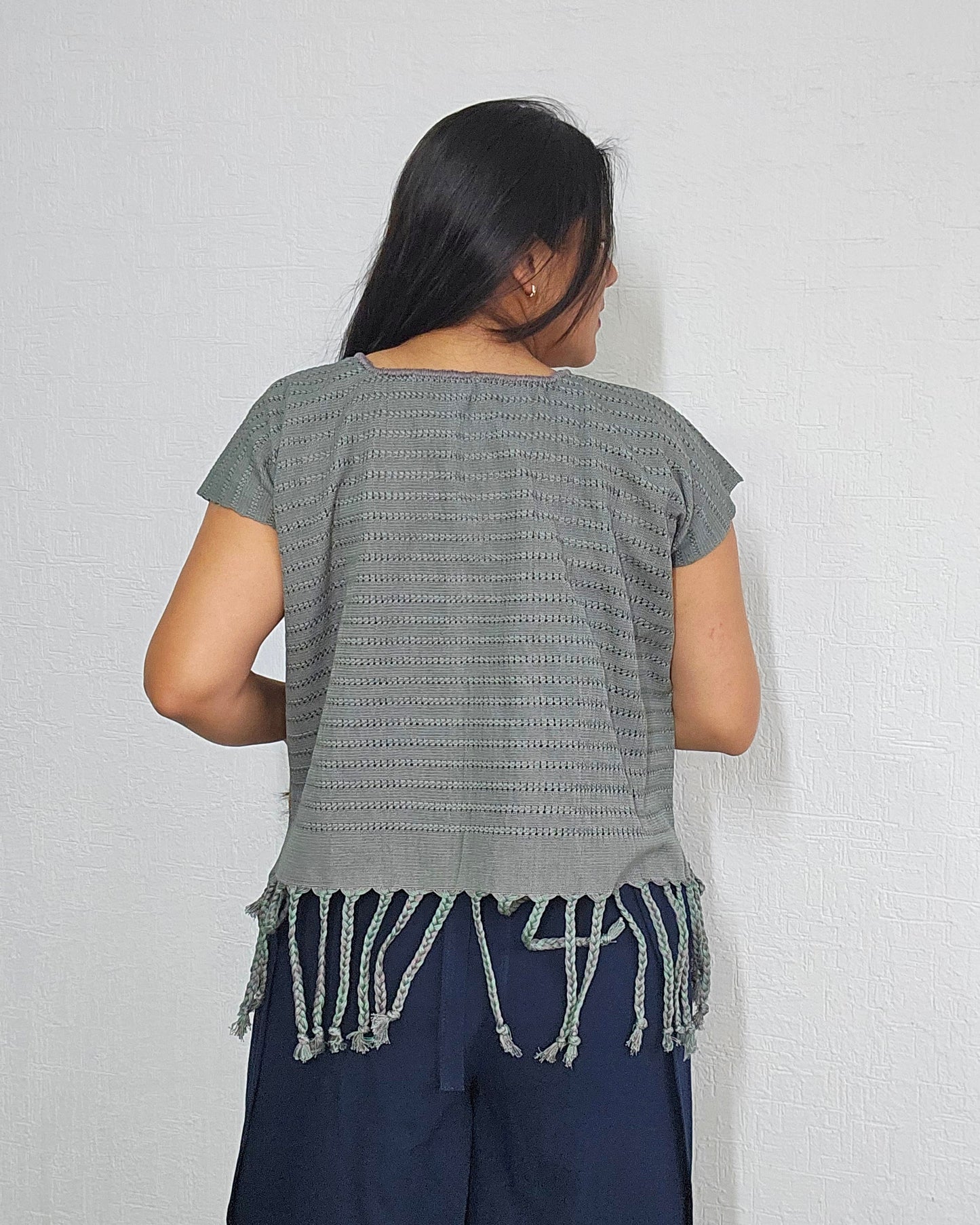 Huipil Angela Gris Verde XL