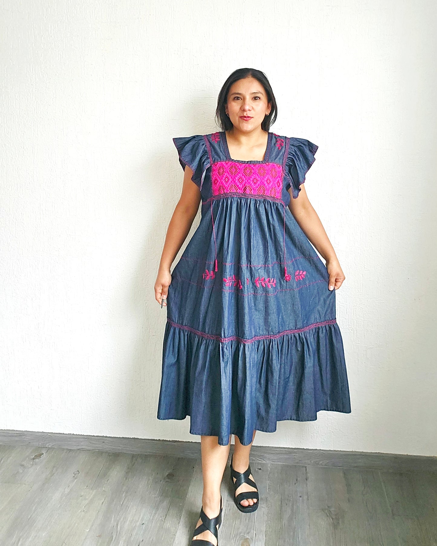 Vestido Lorena Rosa Mezclilla Unitalla