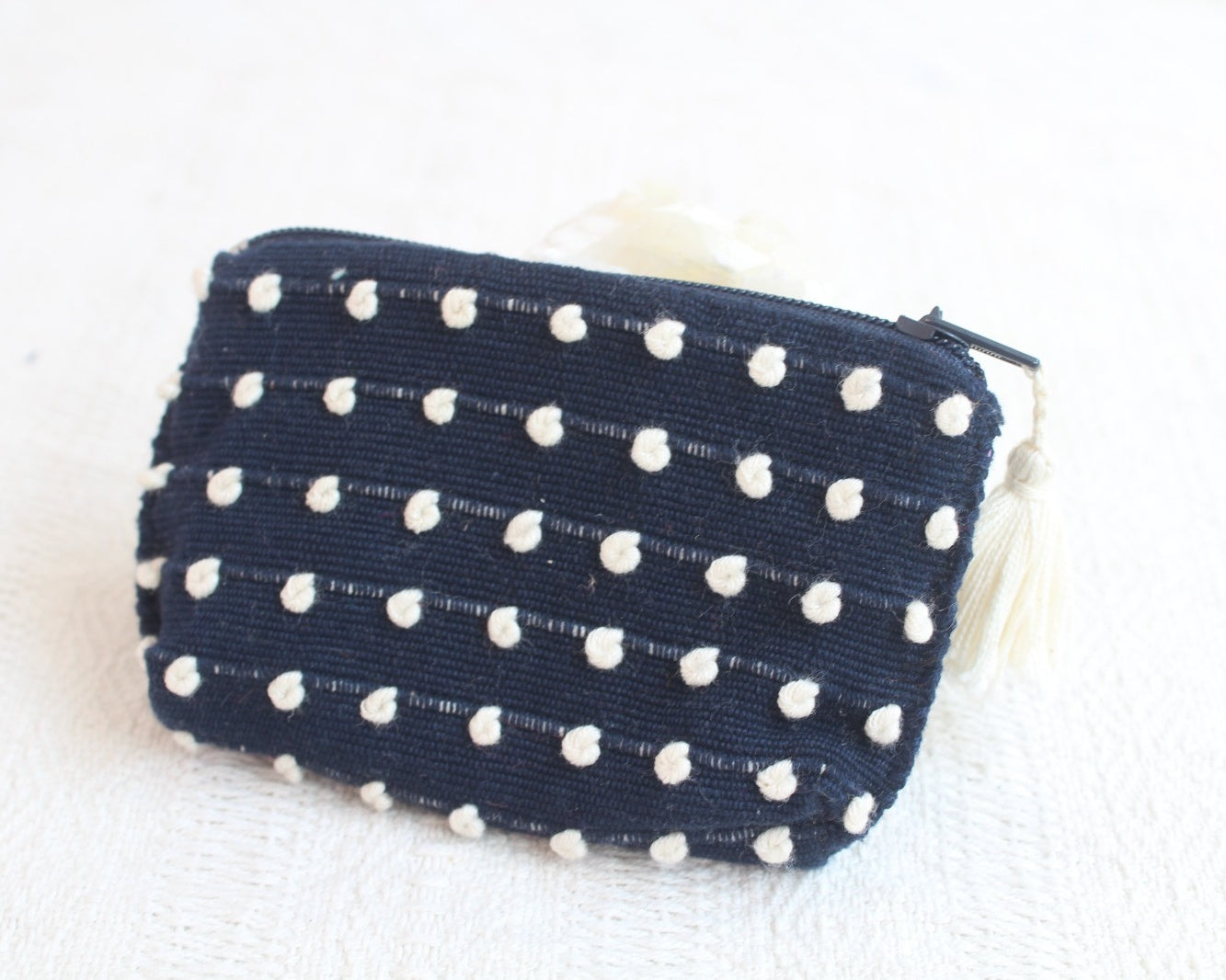 Mini Monedero Nuditos Azul Marino Blanco