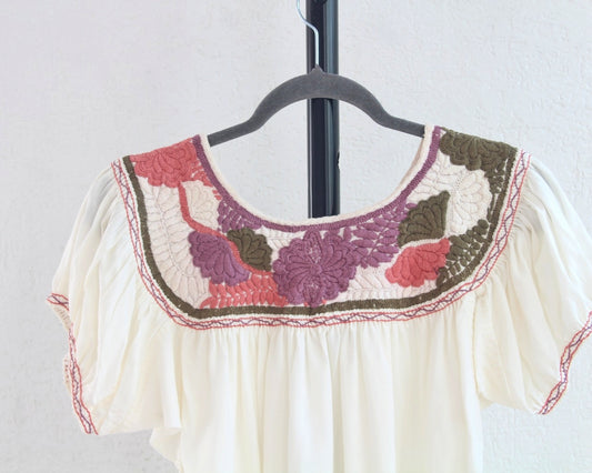 Blusa Aguacatenango perla Rosa Verde Unitalla