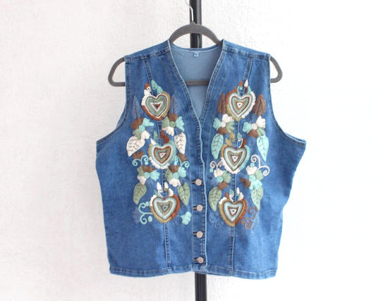 Chaleco Flores Verde Menta 2XL