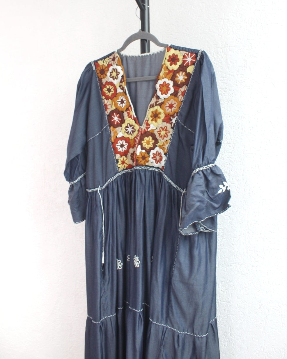 Vestido Blanca Mezclilla Café 2XL