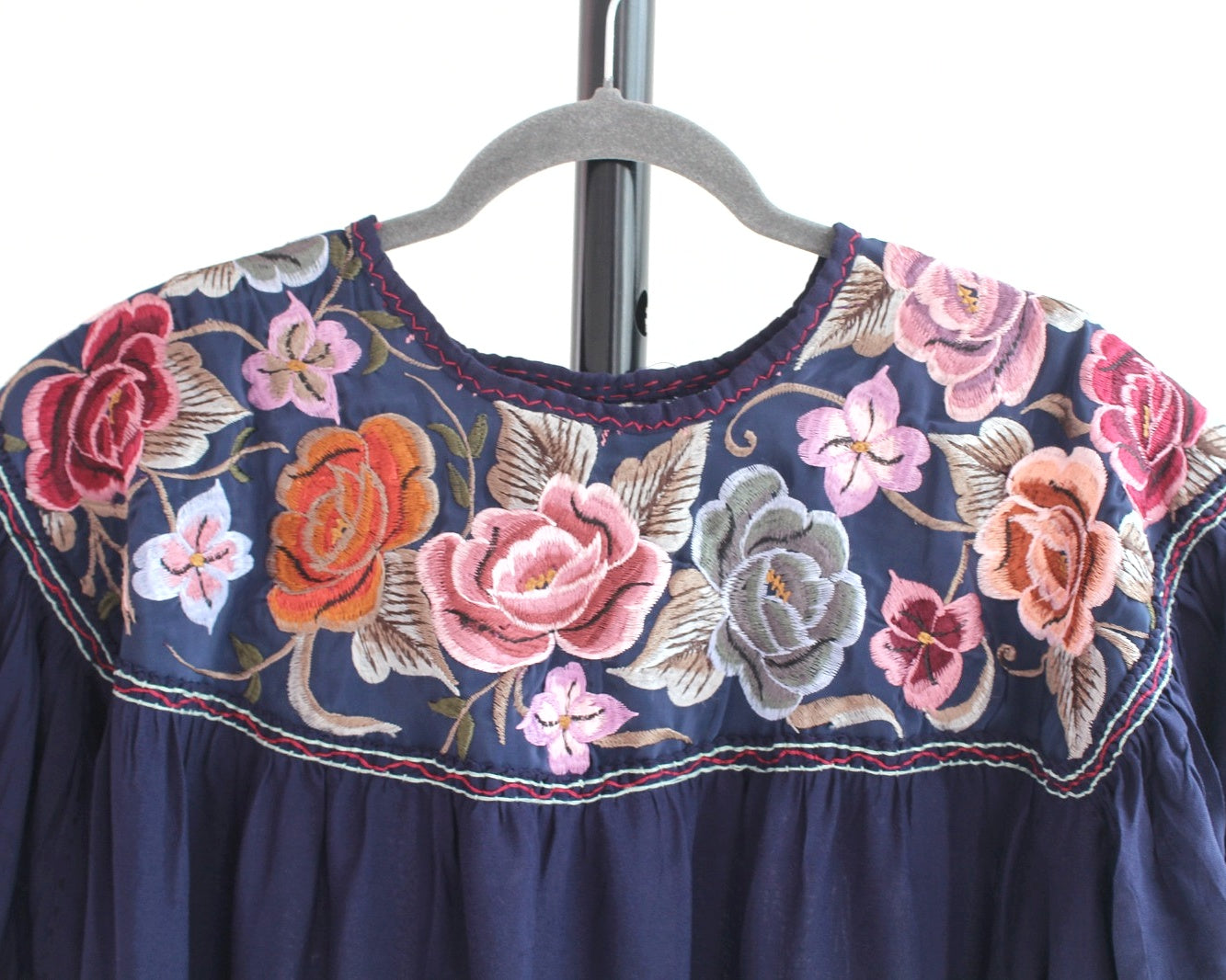 Blusa Abigail Flores Azul Marino XL -XXL