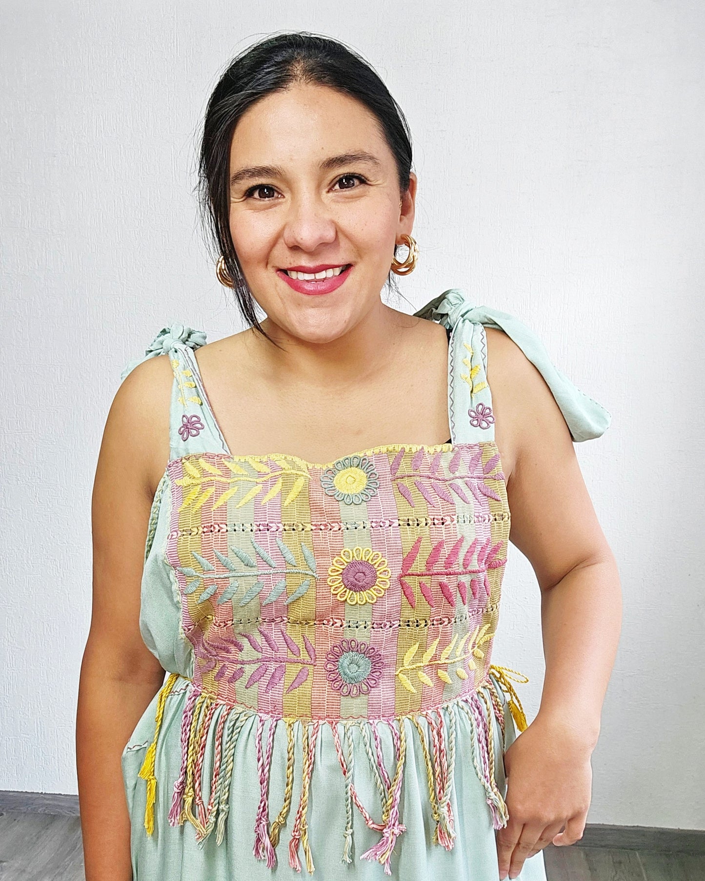 Vestido Fatima Rococo Menta XL- 2XL - 3XL