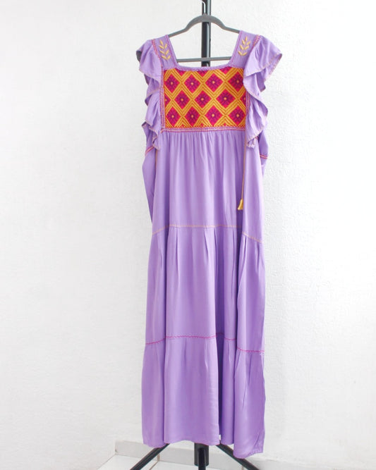 Vestido Josefina Lila Amarillo Unitalla