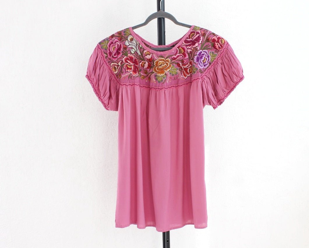 Blusa Abigail Flores Rosa Palo XL - XXL