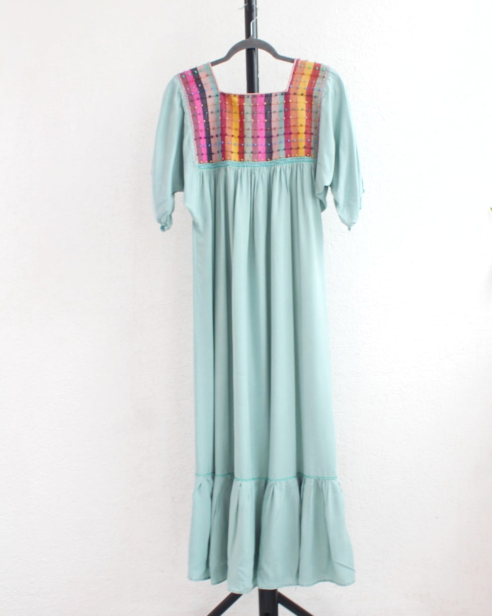 Vestido Nuditos 3/4 Menta Colores