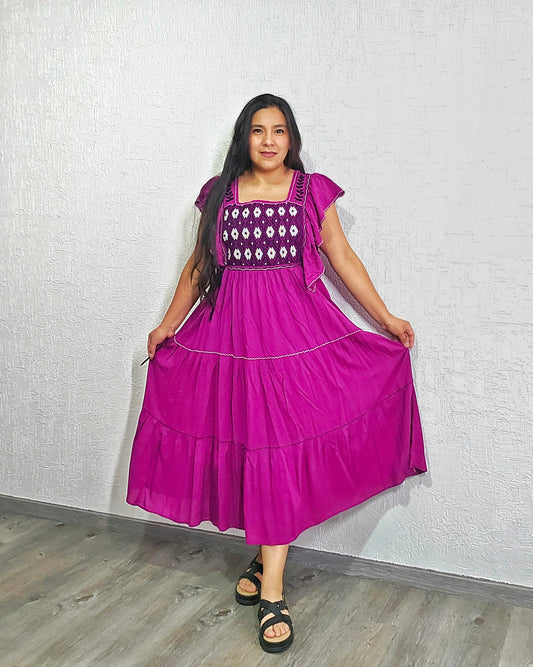 Vestido Josefina Violeta Negro Unitalla