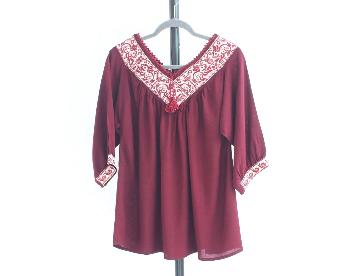 Blusa Cuello V Vino Conejos