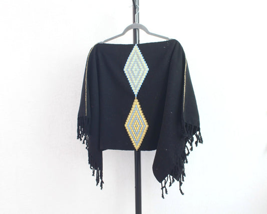 Jorongo Corto Negro Azul Amarillo