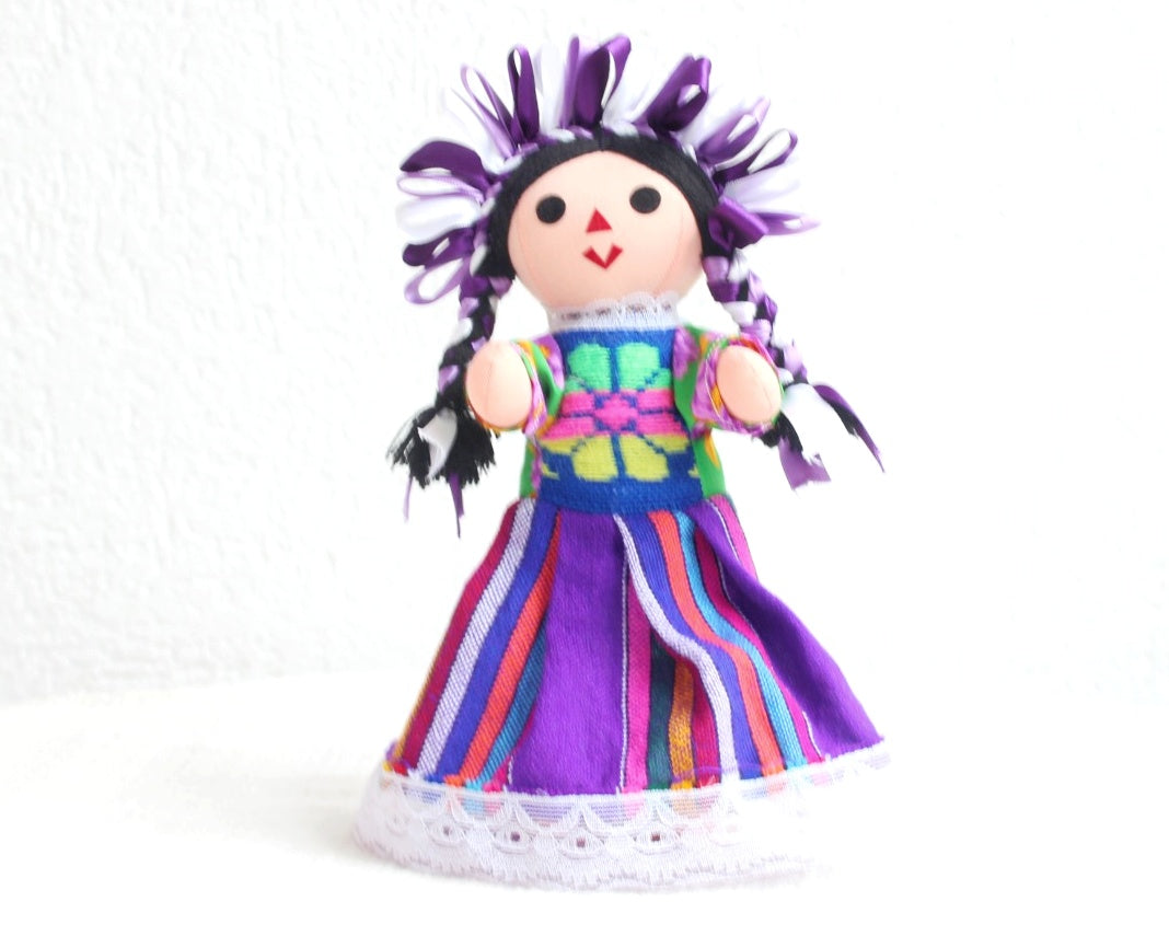 Muñeca Lelé Grande Morado Blanco Lila