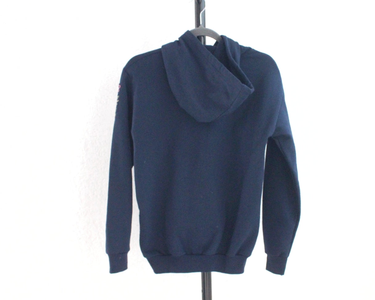 Sudadera S Rococo Azul Marino Florecitas