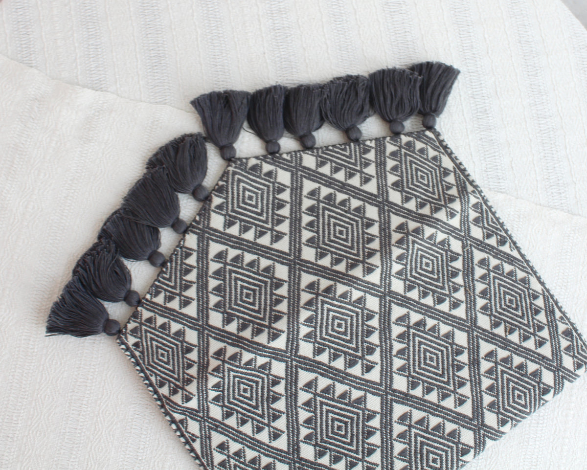 Clutch Artesanal Estrellas D Gris Perla