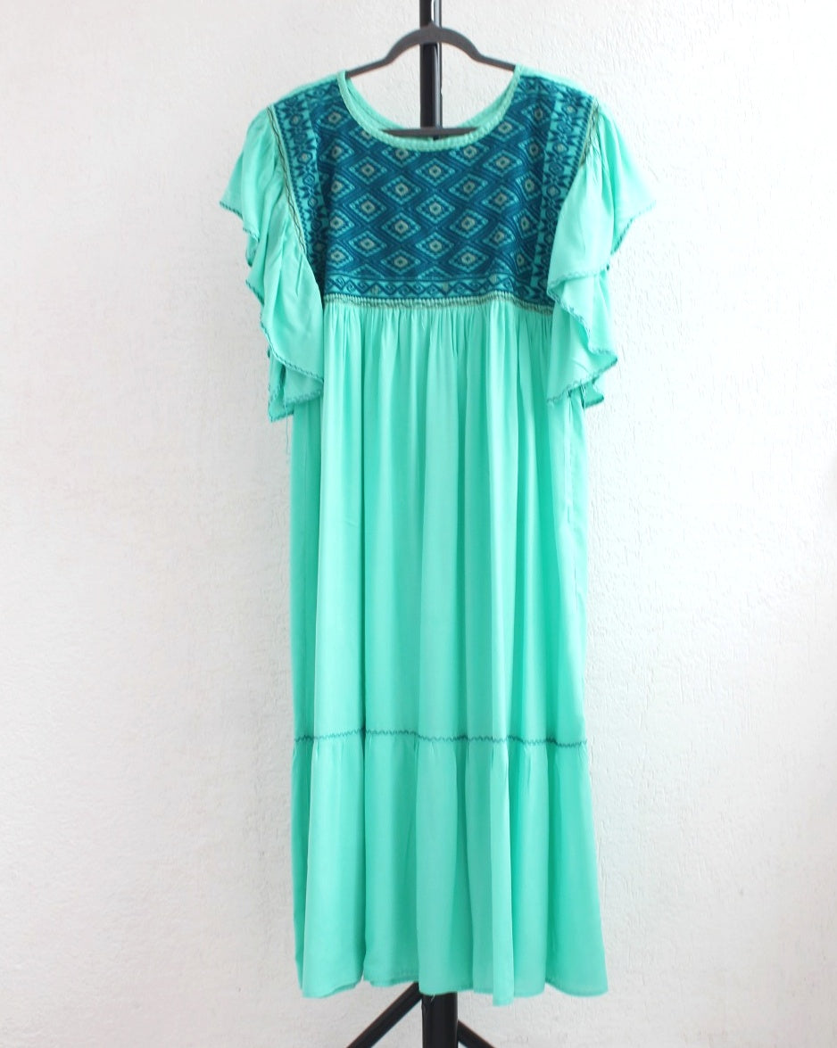 Vestido Margarita Estrellas Turquesa  XL - XXL