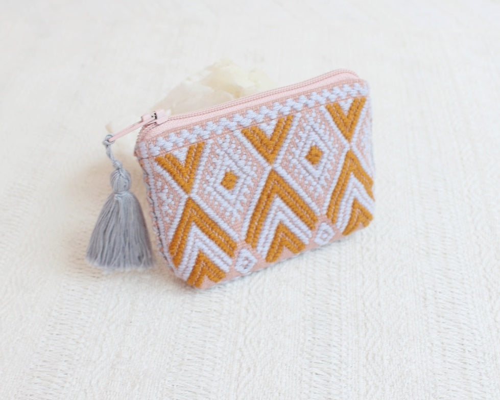 Mini Monedero Estrellas Gris Amarillo