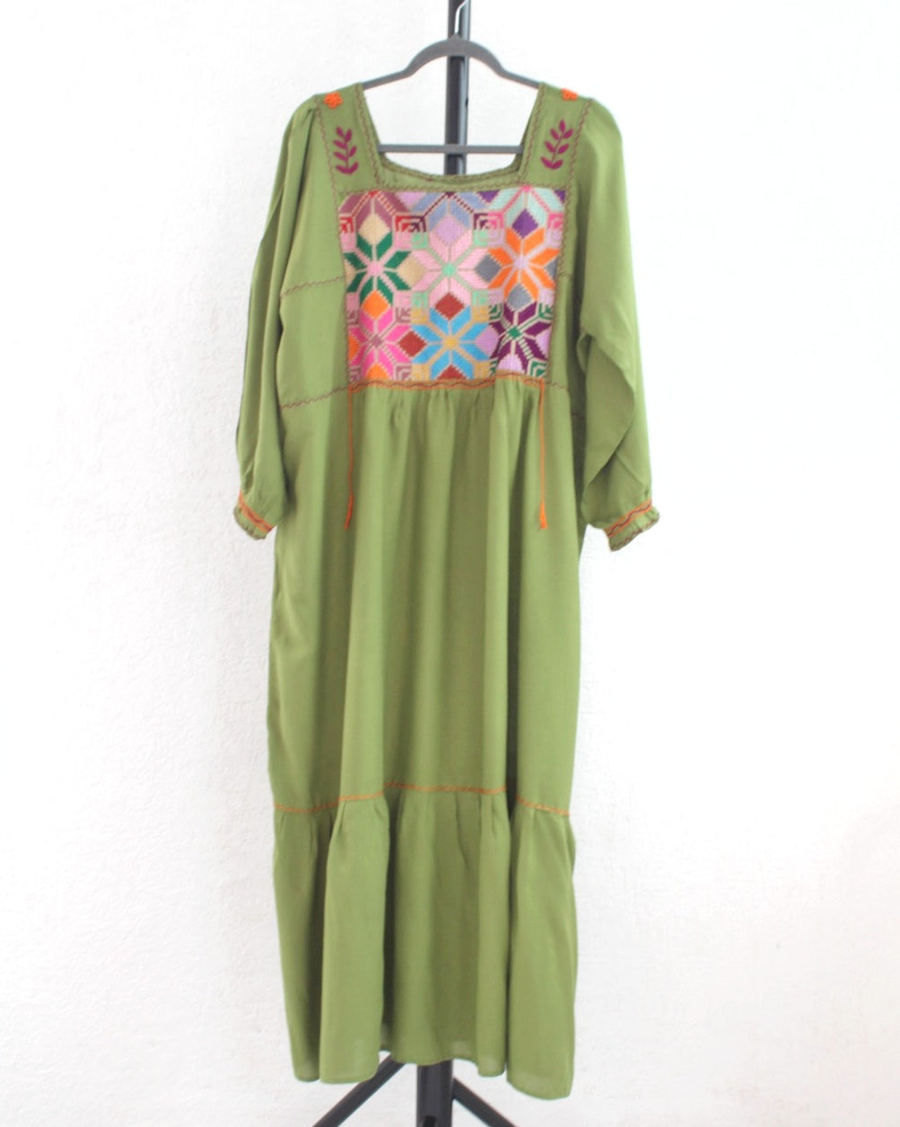 Vestido Julia Flores Manga  XL / XXL Verde