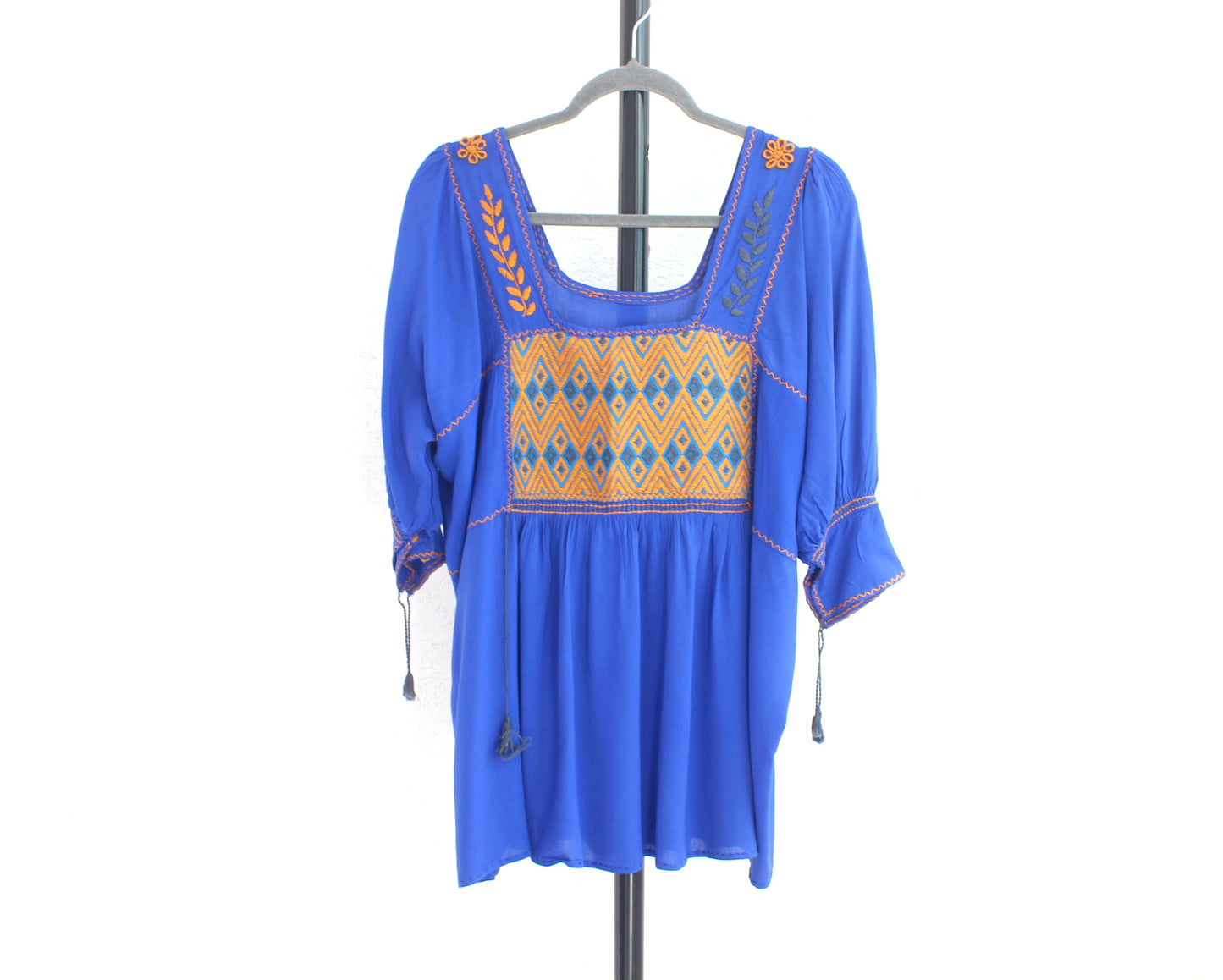 Blusa Julia Azul Amarillo Unitalla