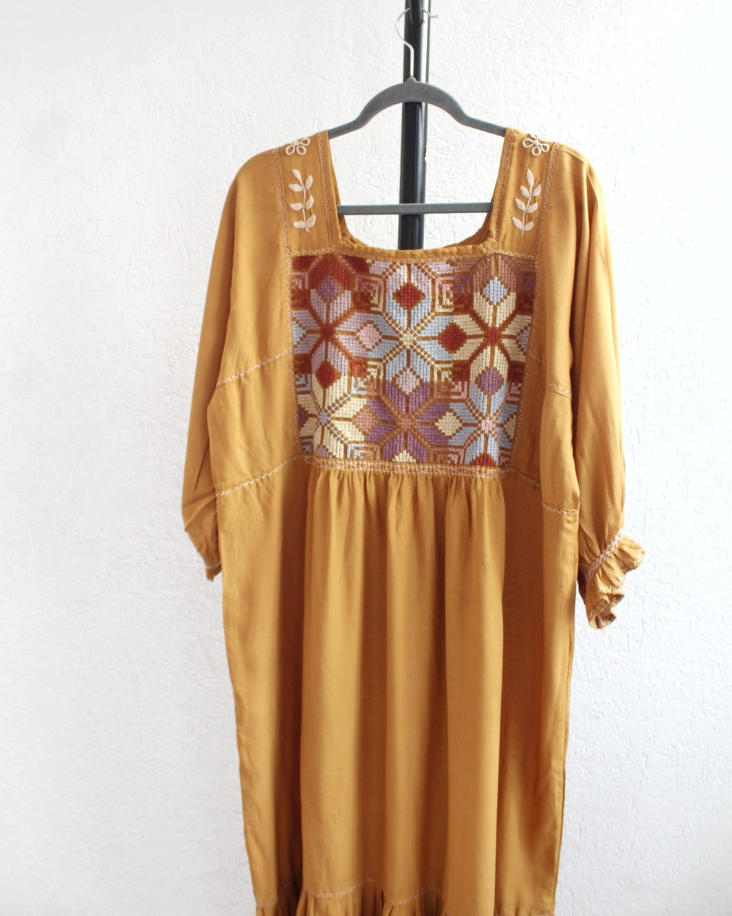 Vestido Julia Flores Manga  XL / XXL Amarillo