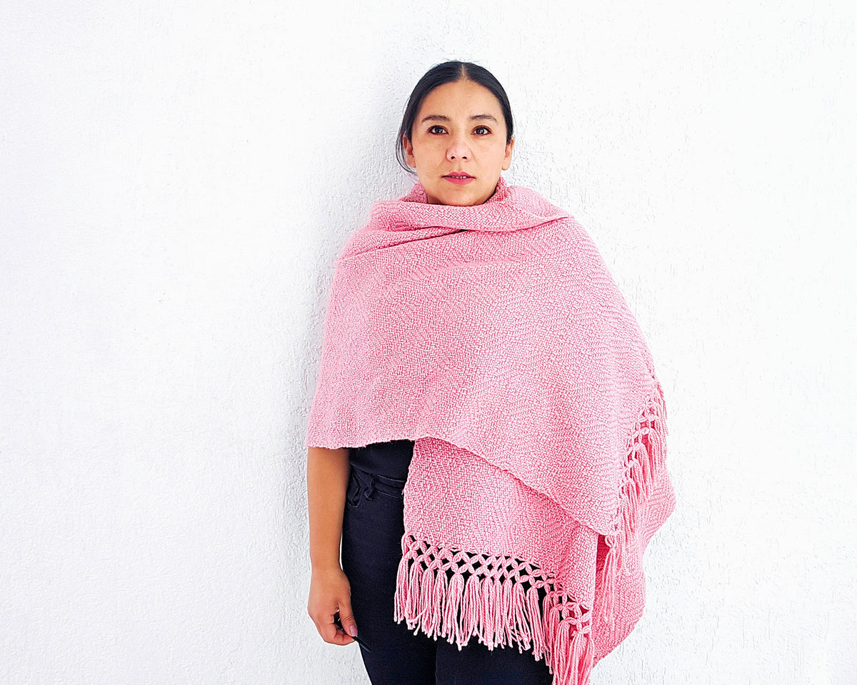 Rebozo Rombos Rosa Claro