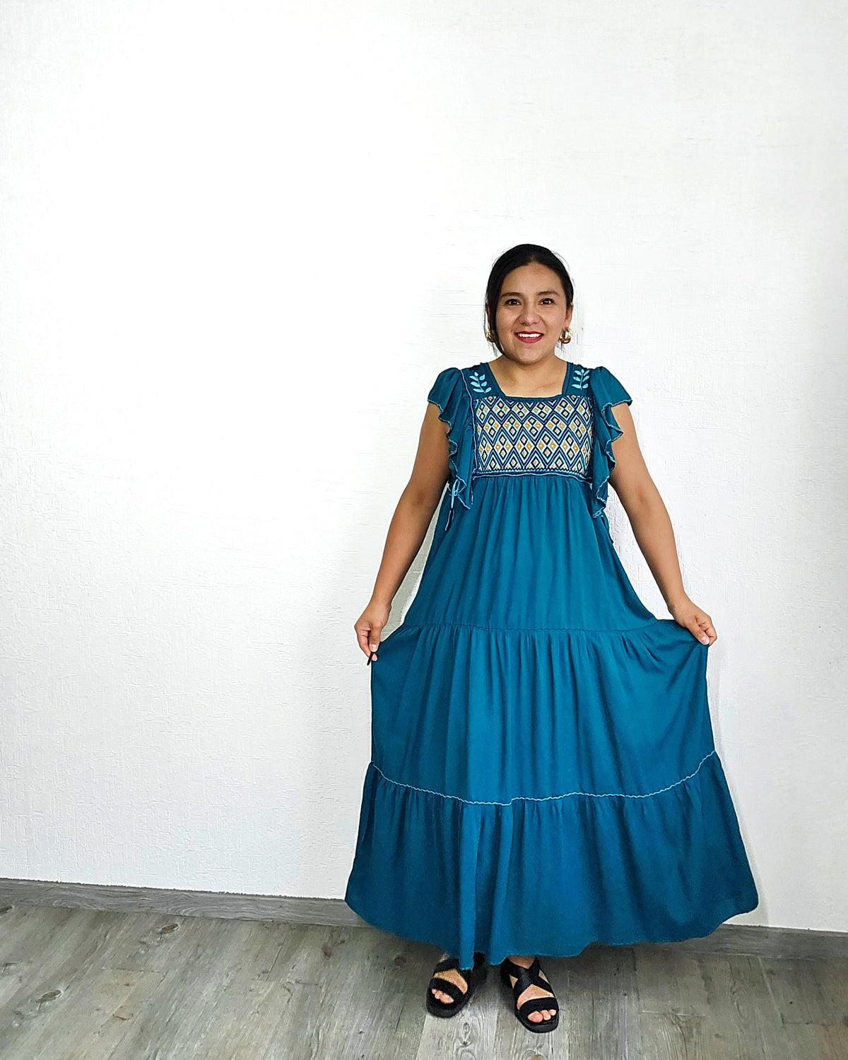 Vestido Josefina Verde Esmeralda Unitalla