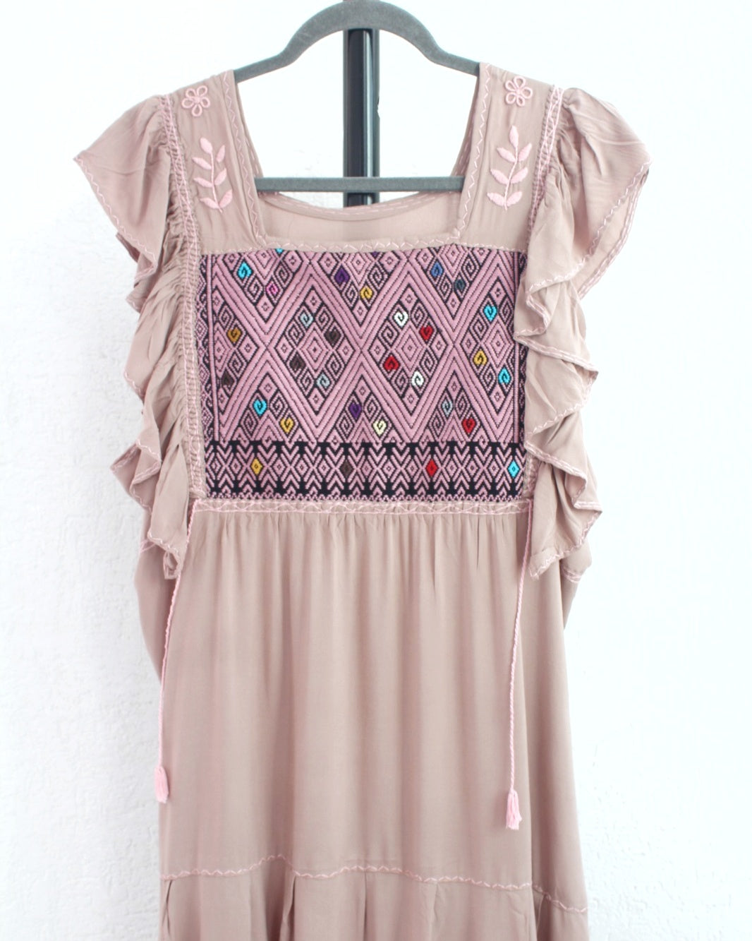Vestido Josefina Beige Rosa Claro Unitalla