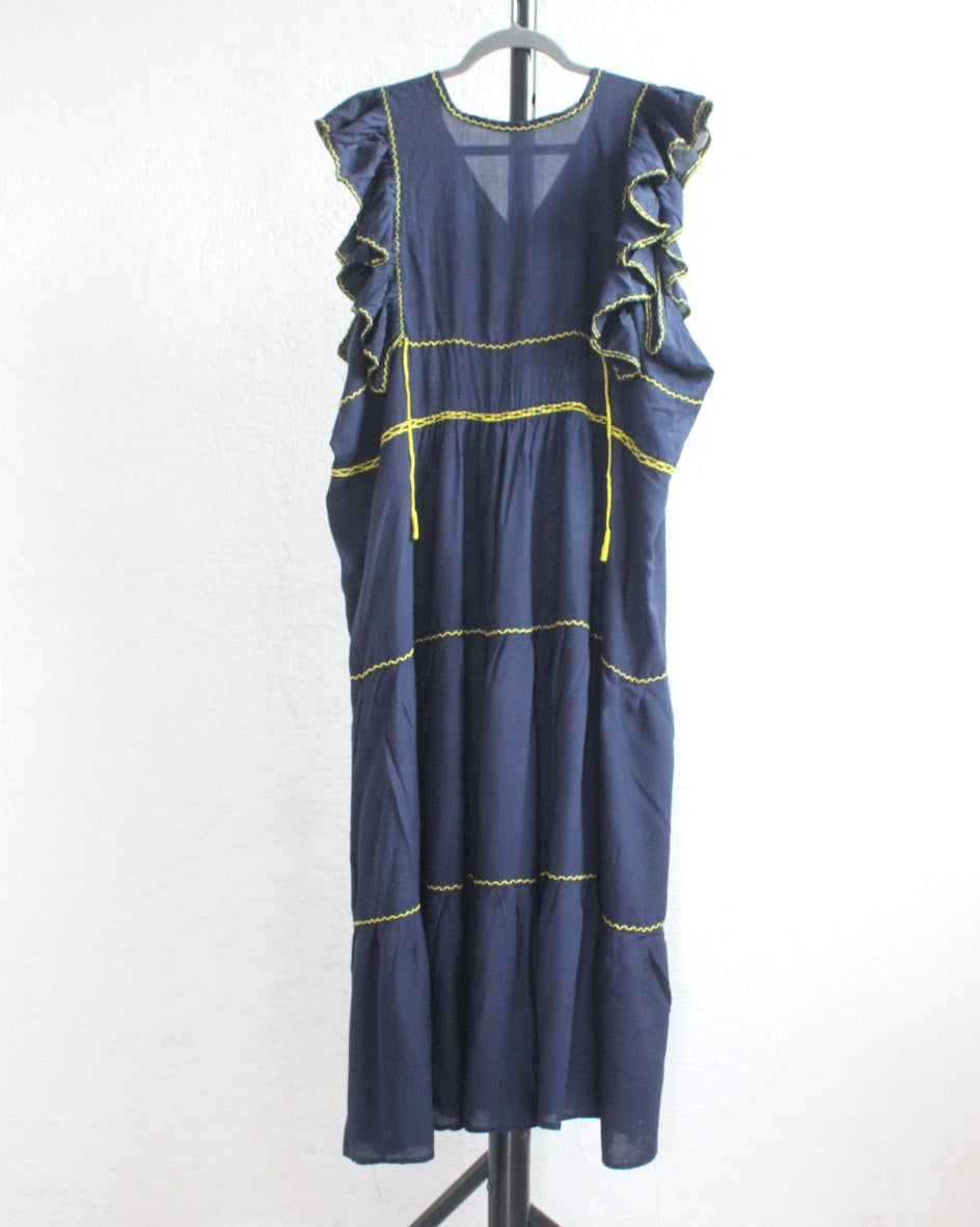 Vestido Antonia Azul Marino Amarillo 2XL