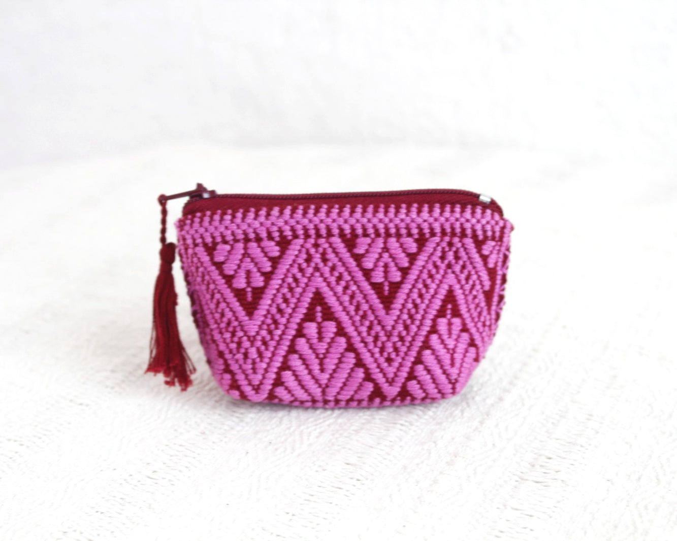 Mini Monedero Flores Rosa Vino