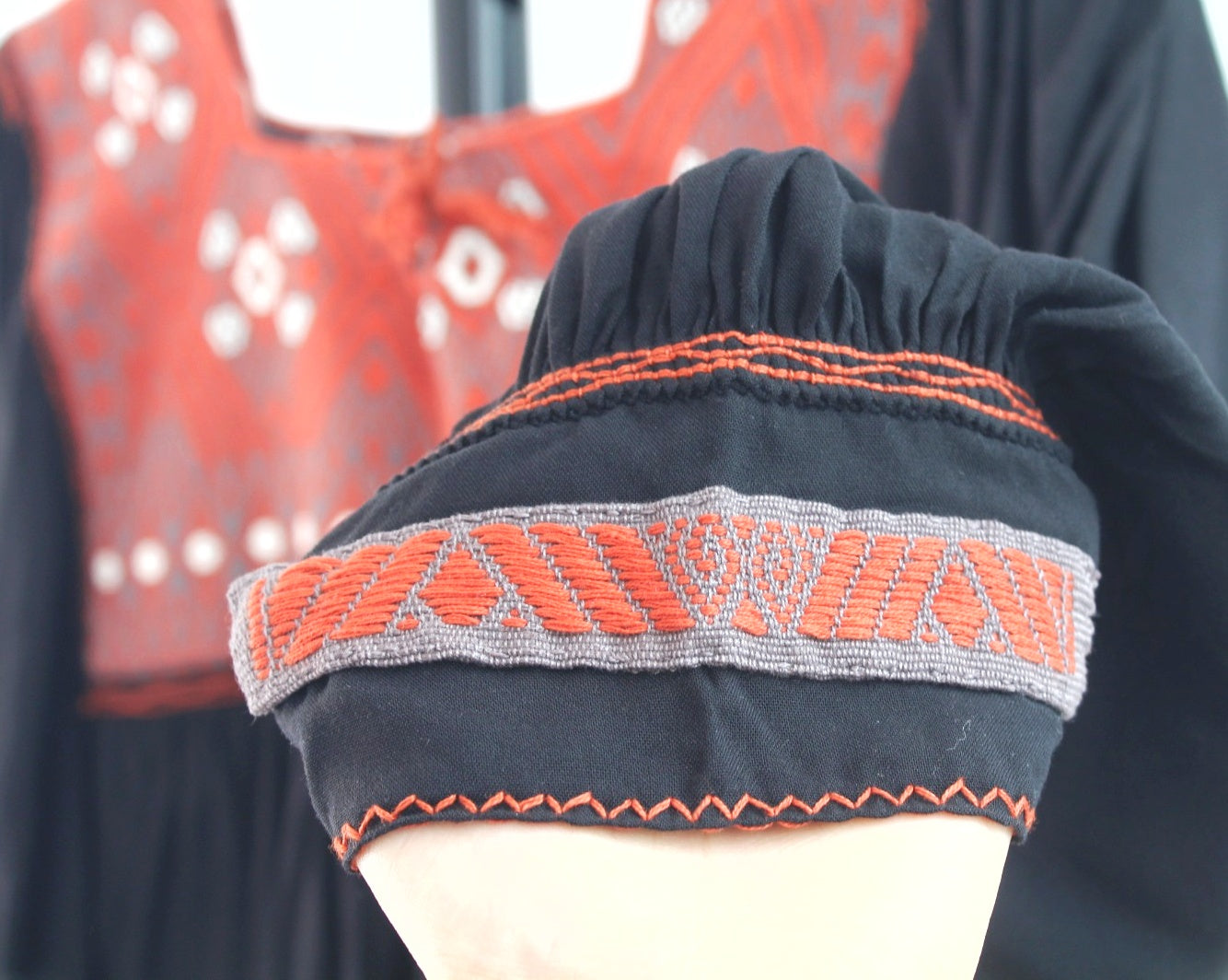 Blusa Elena Negro Naranja Unitalla