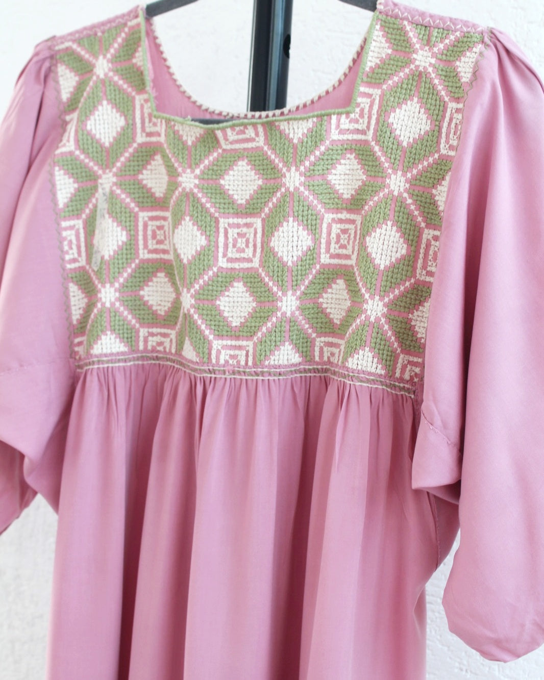 Vestido Maria Flores Rosa Verde L / XL
