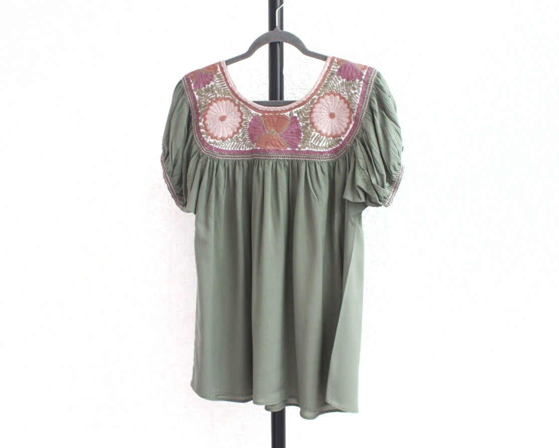 Blusa Aguacatenango Menta Rosa Café