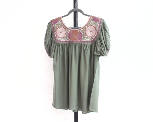 Blusa Aguacatenango Menta Rosa Café