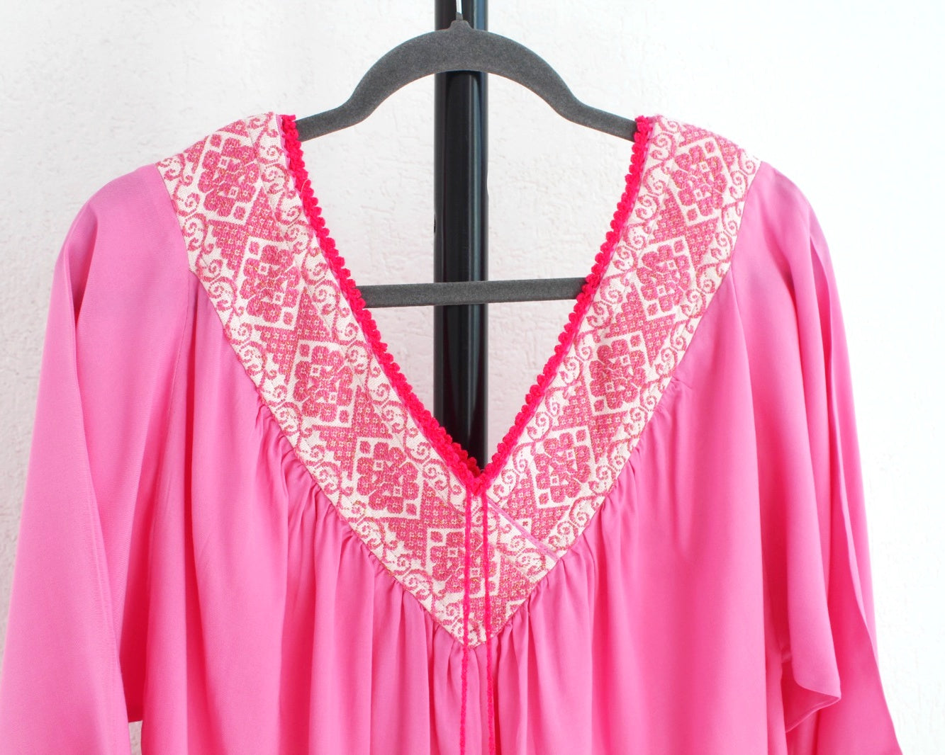 Blusa Cuello V Rosa Claro Florecitas XXL - XXXL