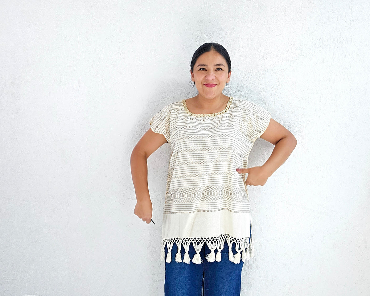 Huipil Corto Carmen Natural