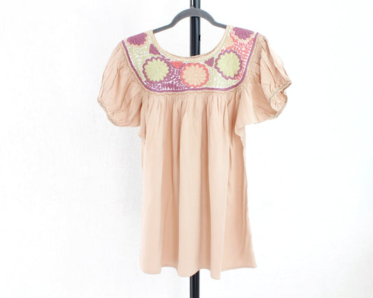 Blusa Aguacatenango Beige verde vino