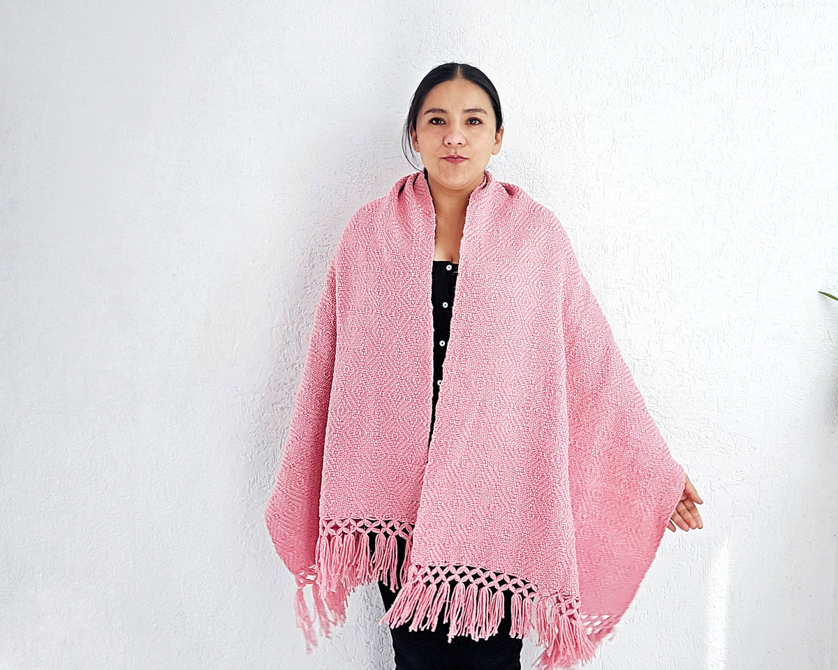 Rebozo Rombos Rosa Claro