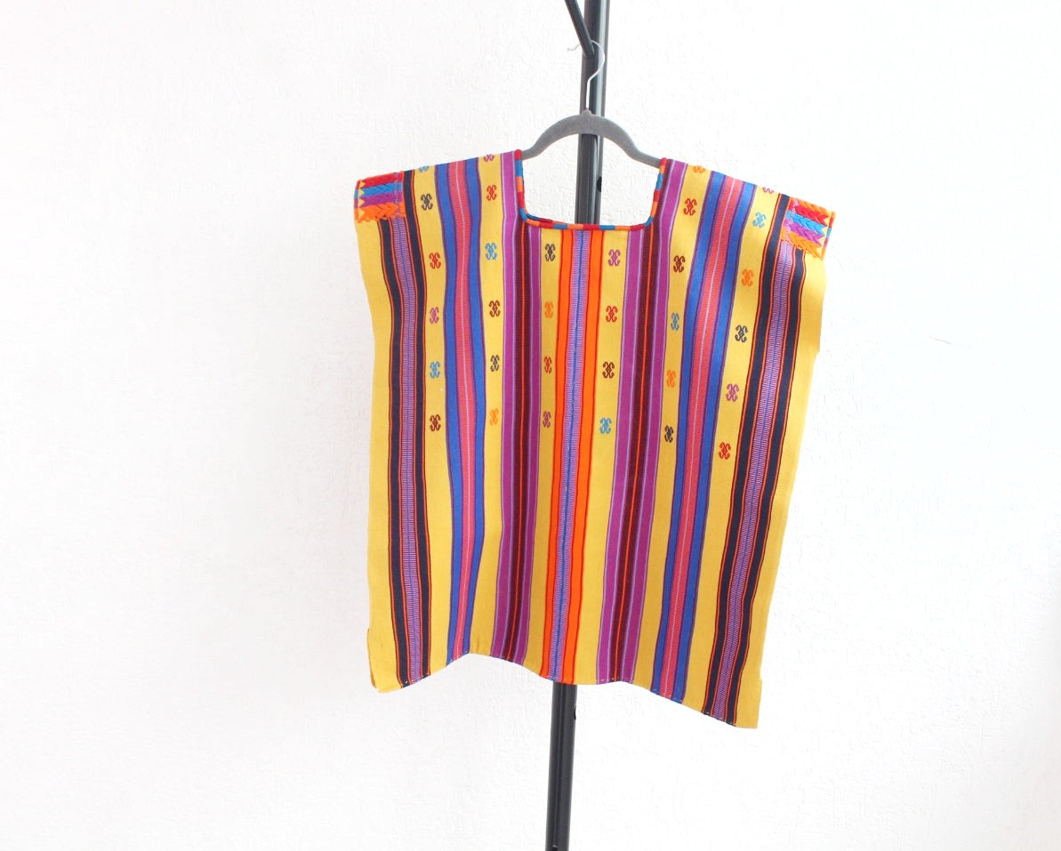 Huipil Corto Pantheló Amarillo Morado Naranja