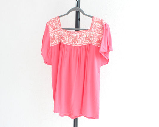 Blusa Tania Coral Pavo Reales XL - 2XL