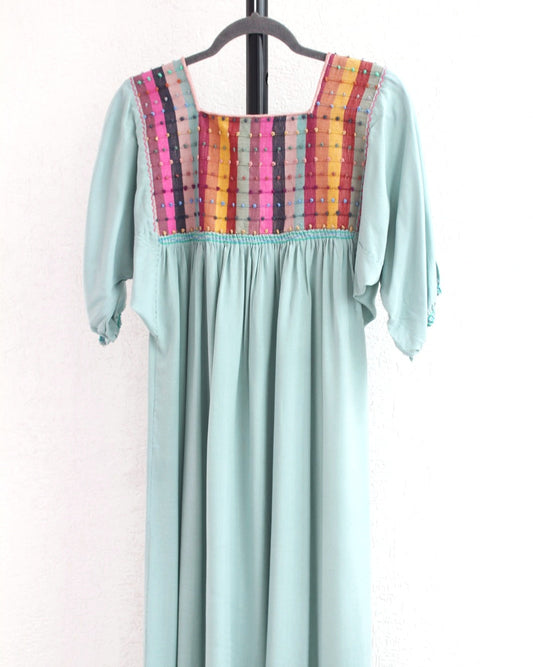 Vestido Nuditos 3/4 Menta Colores