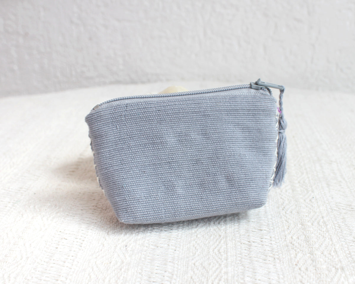 Mini Monedero Estrellitas Morado Gris