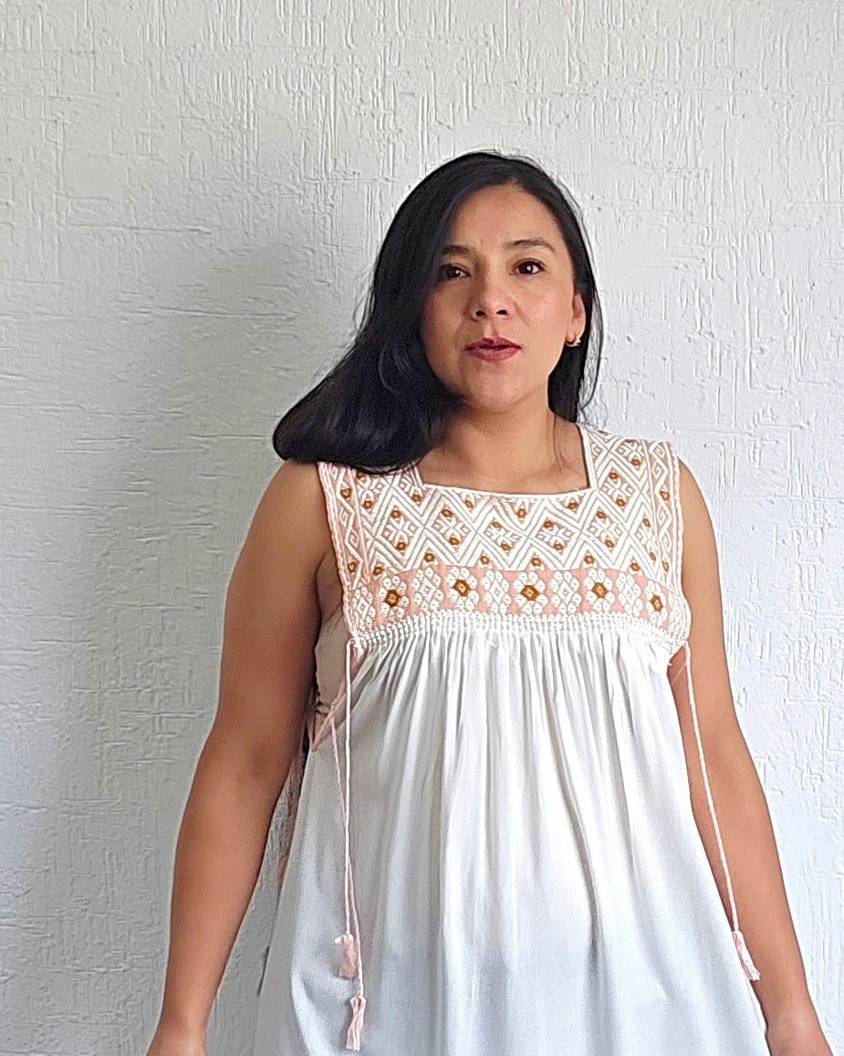 Vestido Teresa Blanco Rosita Telar Unitalla
