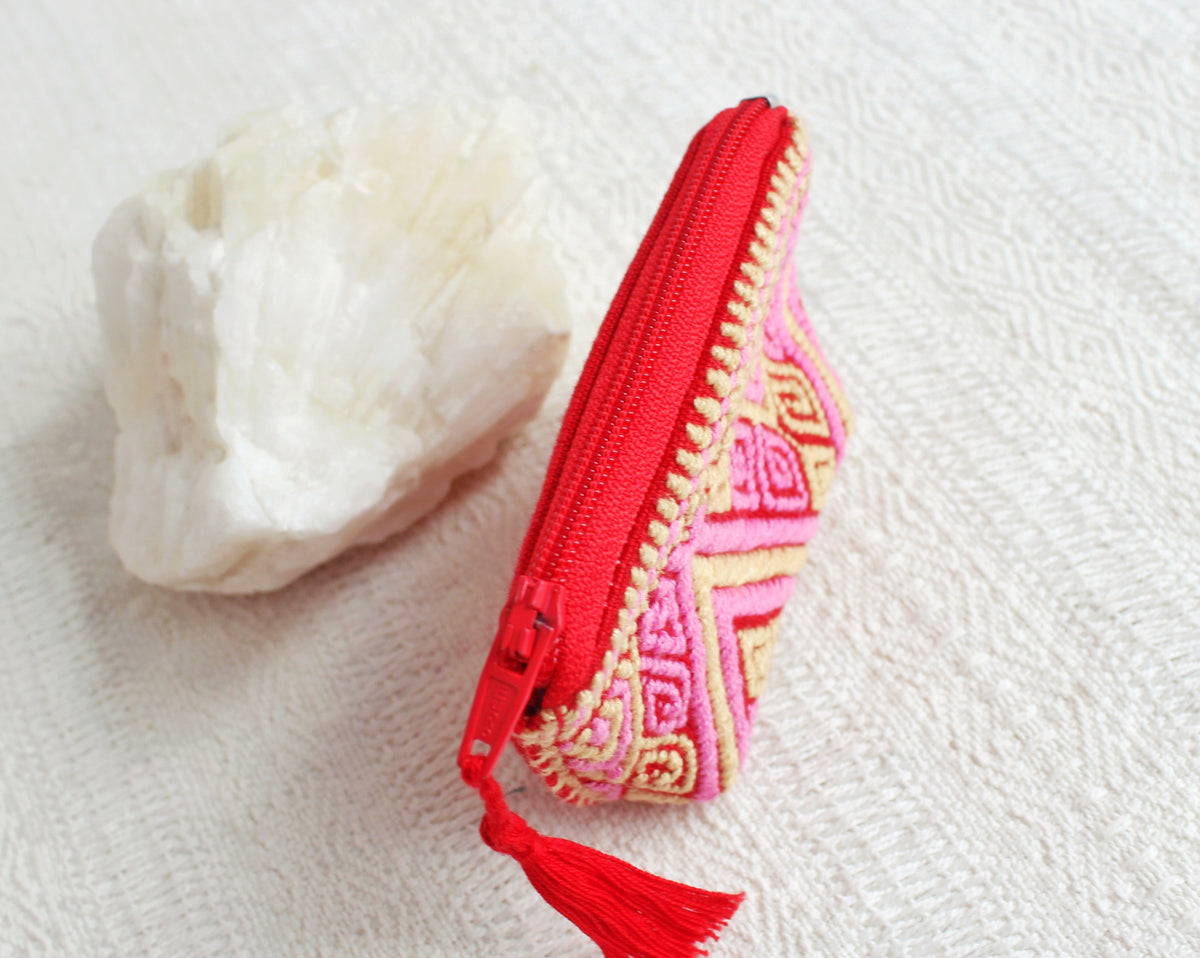 Mini Monedero Cosmos Rojo Rosa