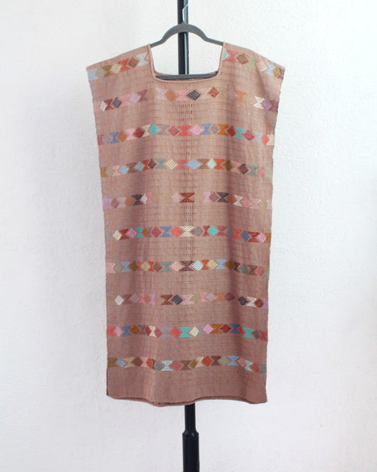 Huipil Largo Angela Beige Colores Ch M